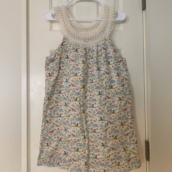 Anthropologie Aryeh Dress Scottie Dog Terrier Lined Crochet Collar Size Large